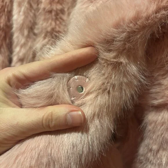 On 34th Collared Silver Pink Faux-Fur Jacket Size XL NWT - Picture 5 of 11